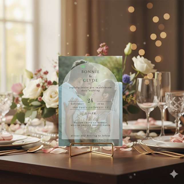 Elegant Bröllopsbakgrundsbild Inbjudningar (Elegant Custom Background Image Wedding Invitation)