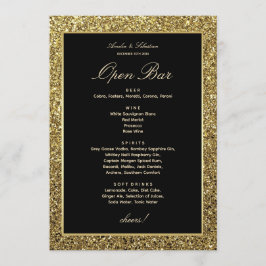 Elegant bröllopsbar-kort meny