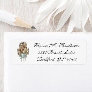 Elegant bröllopsblomma Jungfru Maria Josef Returadress Etikett