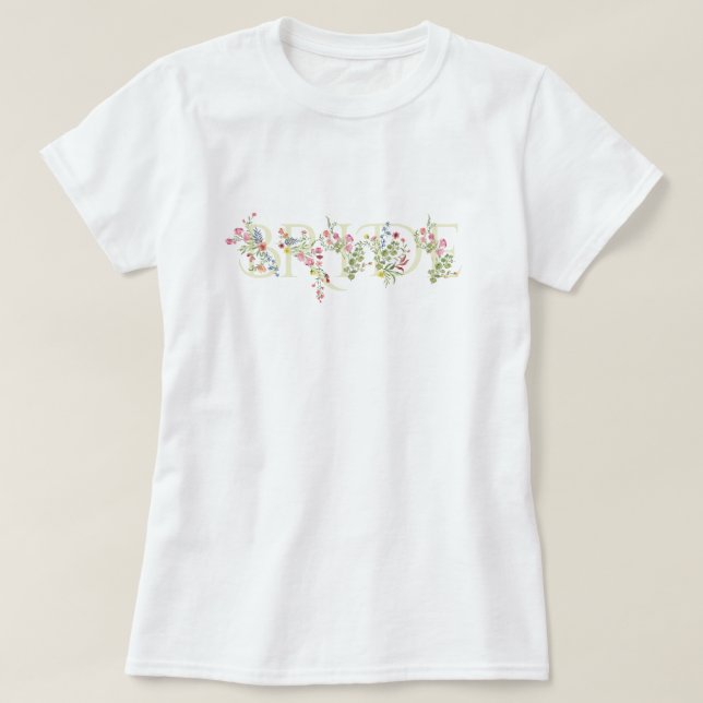 elegant bröllopsblomma vår BRUD Bröllopsfest för b T Shirt (Design framsida)