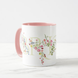 elegant bröllopsblomma vår BRUD Brudtjejparty Mugg