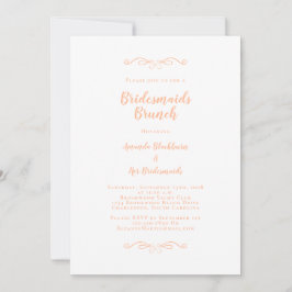 Elegant Bröllopsbrunch Brudtärnor Trendig Persika Inbjudningar