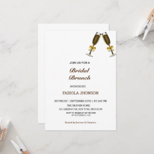 Elegant bröllopsbrunch shower inbjudningar