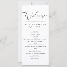 Elegant bröllopsceremoni-program med minimalistisk