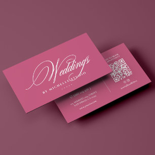 Elegant bröllopsdesigner rosa monogram visitkort