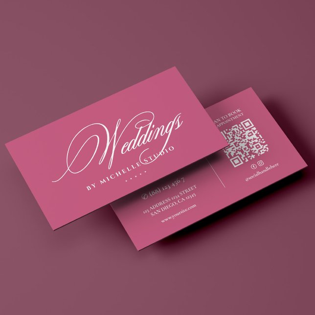 Elegant bröllopsdesigner rosa monogram visitkort (Elegant Wedding Designer Pink Monogram Business Card
)