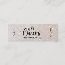 Elegant bröllopsdryckesbiljett voucher