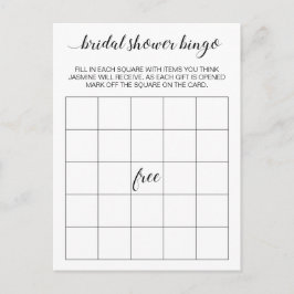 Elegant bröllopsdusch Bingo Card Game Postkort Inbjudan Vykort