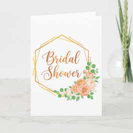 Elegant Bröllopsdusch Blommig och Guld Konst Program