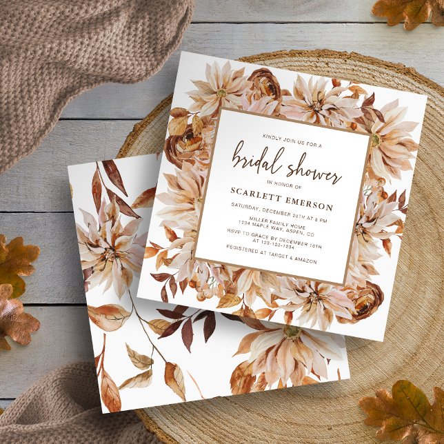 Elegant Bröllopsdusch för Hösten Inbjudningar (Elegant Fall Bridal Shower Invitation
)