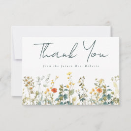 Elegant Bröllopsdusch för Vildblommor Tack Kort