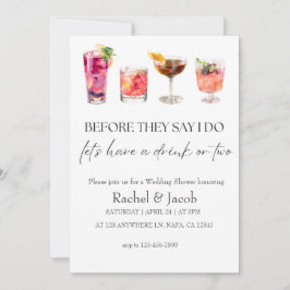 Elegant bröllopsdusch & förlovningscocktail inbjudningar