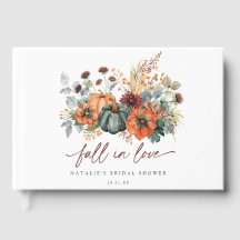 Elegant Bröllopsdusch Gästbok Höst