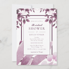 Elegant Bröllopsdusch i Burgundy Inbjudningar