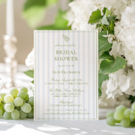 Elegant bröllopsdusch i grönt och blått inbjudningar