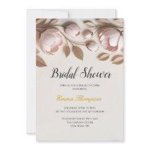 Elegant bröllopsdusch-inbjudan med blommotiv