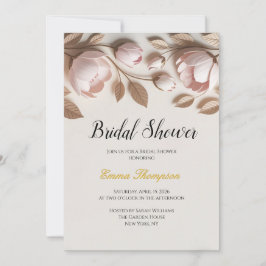 Elegant bröllopsdusch-inbjudan med blommotiv inbjudningar