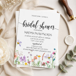 Elegant Bröllopsdusch-inbjudan med Vildblommor Inbjudningar