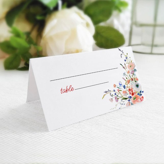 Elegant Bröllopsdusch med Blommotiv Placeringskort (Skapare uppladdad)