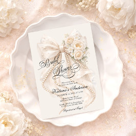 Elegant bröllopsdusch med blomsterbukett inbjudningar