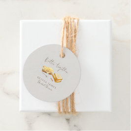 Elegant bröllopsdusch med bröd och smör gåvor etiketter