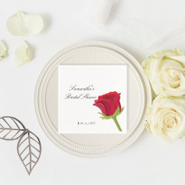 Elegant bröllopsdusch med röda rosor pappersservett