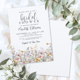 Elegant bröllopsdusch med vilda blommor inbjudningar