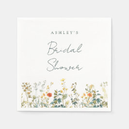 Elegant Bröllopsdusch med Vilda Blommor Pappersservett