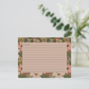 Elegant bröllopsdusch receptkort med blomdesign vykort