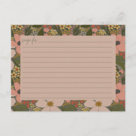 Elegant bröllopsdusch receptkort med blomdesign vykort