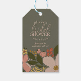 Elegant bröllopsduschpresentetikett med blommotiv presentetikett