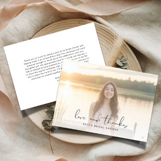 Elegant Bröllopsfest Foto för Kärlek & Tacksamhet Tack Kort