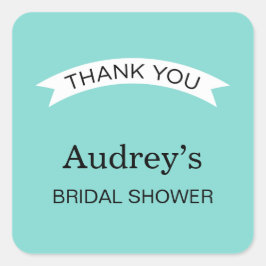Elegant bröllopsfest i akvamarin - Tacksamt bröllo Fyrkantigt Klistermärke