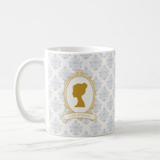 Elegant bröllopsfest i Regency-stil med blå och gu Kaffemugg (Vänster)