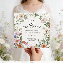 Elegant bröllopsfest med vilda blommor i blom - Br Inbjudningar