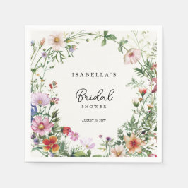 Elegant bröllopsfest med vilda blommor pappersservett