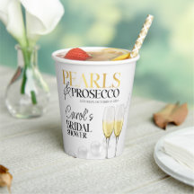 Elegant bröllopsfest med vita pärlor och Prosecco