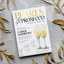 Elegant bröllopsfest med vita pärlor och Prosecco