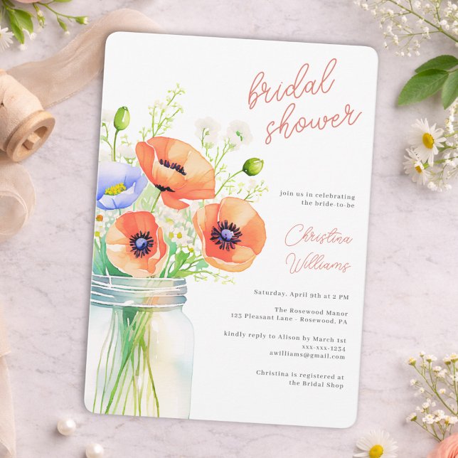 Elegant bröllopsfestinbjudan med vildblommor 🌸 inbjudningar (Skapare uppladdad)