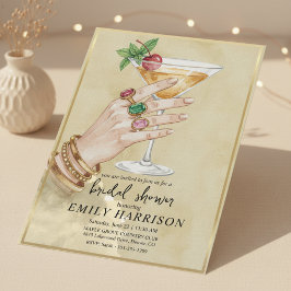 Elegant Bröllopsfestinladning för Cocktail Konst Inbjudningar