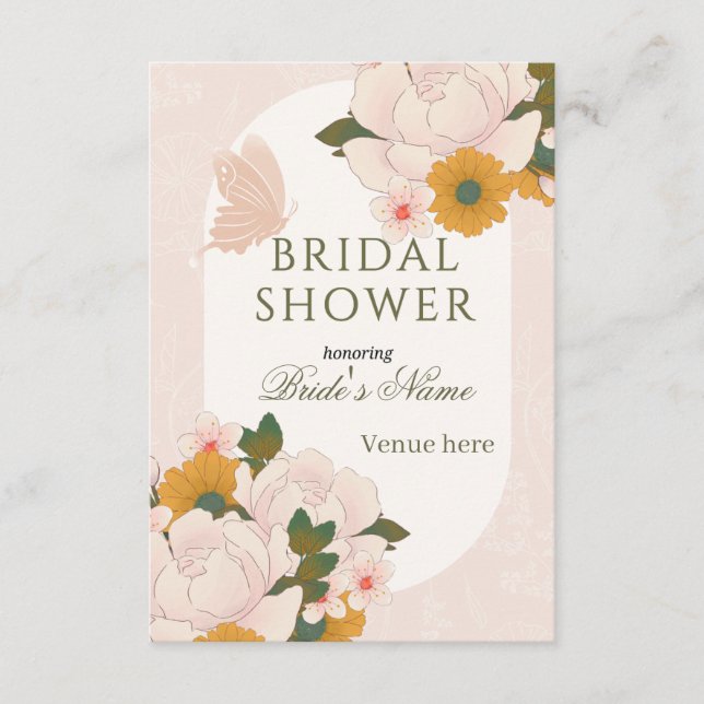 Elegant bröllopsfestinladning med blommotiv  inbjudningar (Framsida)
