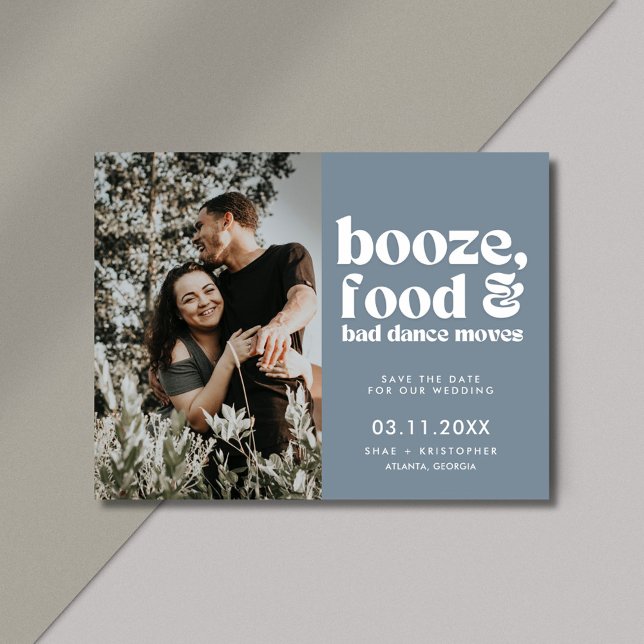 Elegant bröllopsfoto Spara datumet Meddelande Vykort (Chic Wedding Photo Save the Date Announcement Postcard)