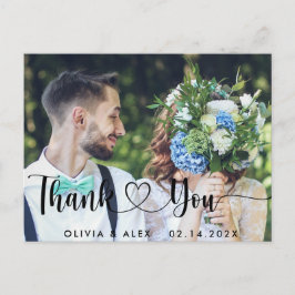 Elegant Bröllopsfoto Tack Vykort