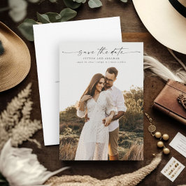 Elegant Bröllopsfotografi med Script Spara Datumet