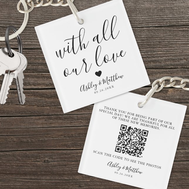 Elegant bröllopsfotopresent (Elegant Guest Wedding Favor Keychain)