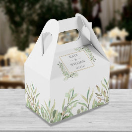 Elegant bröllopsgrönska blad presentaskar