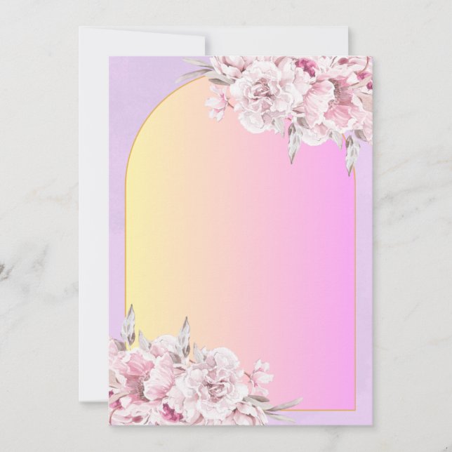 Elegant Bröllopsinbjudan Blommig Romantisk Inbjudningar (Framsida)