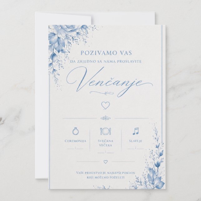 Elegant bröllopsinbjudan design inbjudningar (Framsida)