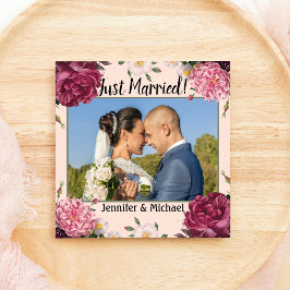 Elegant bröllopsinbjudan i burgundy och rosa julkort