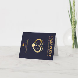 elegant bröllopsinbjudan i form av pass inbjudan